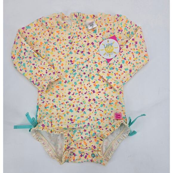 Ruffle Butts Confetti Rashguard Ruffle Suit - Picture 1 of 2